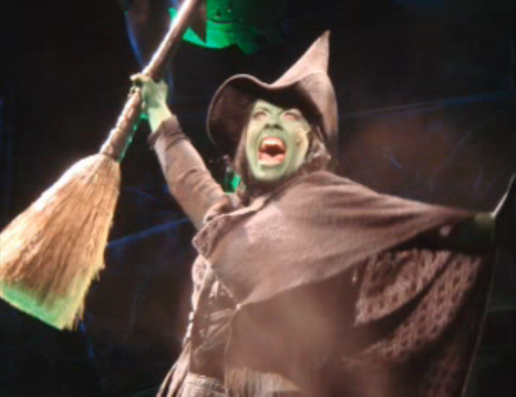 Erin Cornell playing the role of Elphaba in Wicked